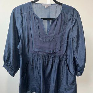 Navy blue peasant blouse by Vince | size XS